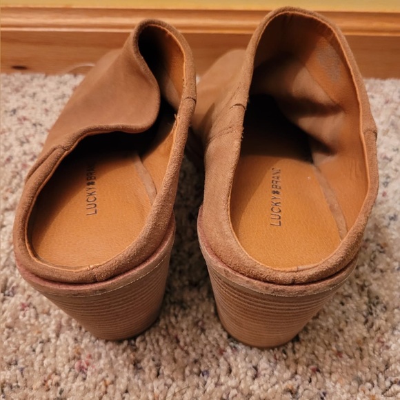 Lucky Brand Sebiki Mules Size 8.5 Brown Suede Slip On Heel - Picture 4 of 5
